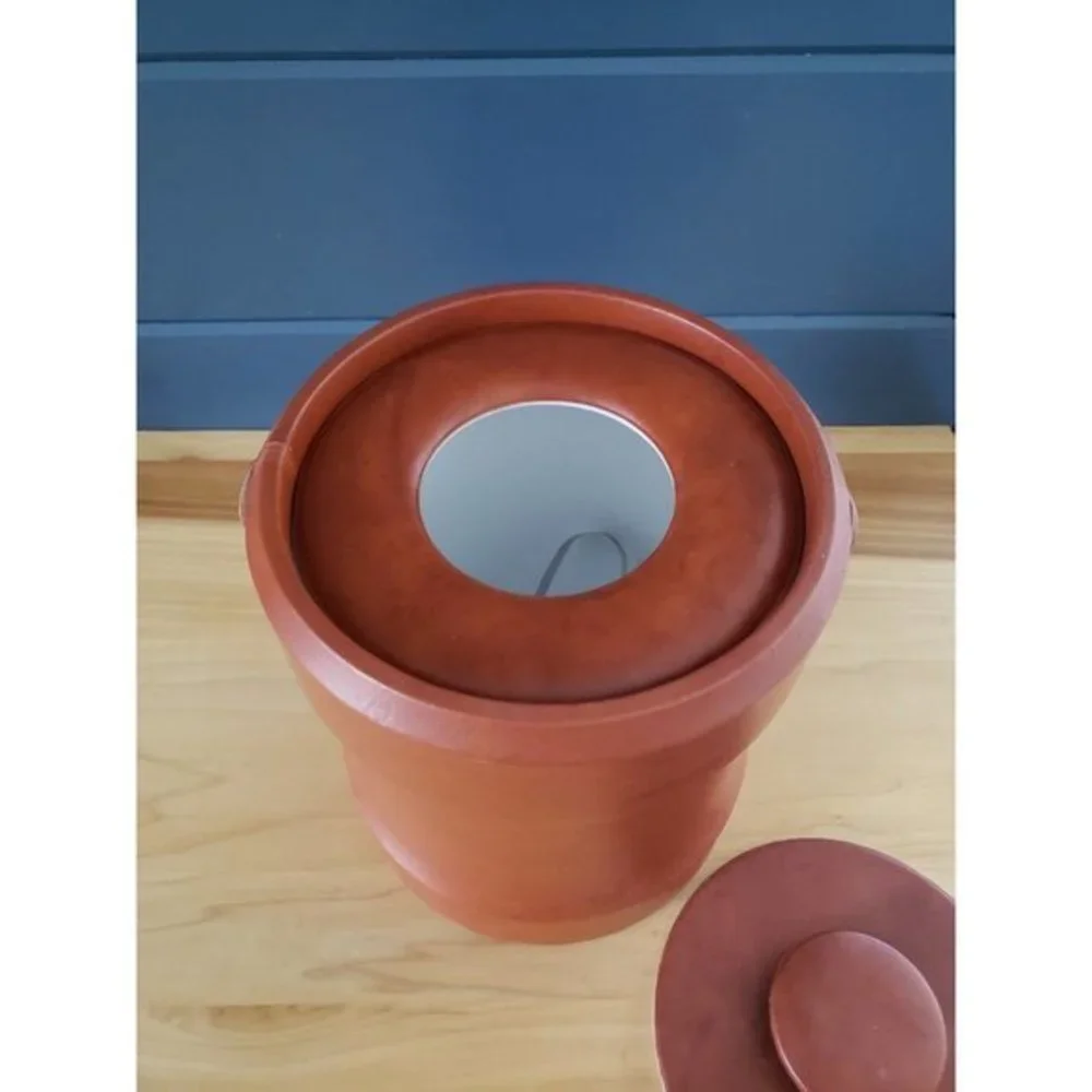 Vintage 70s Faux Leather Like New Ice‎ Bucket